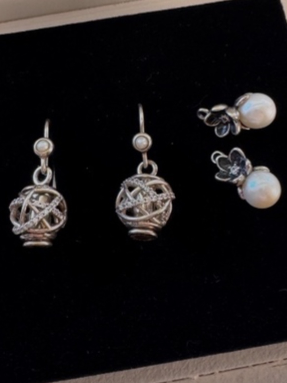 Retired Pandora Compose Sterling Silver Convertible Earrings | Rare Complete Set